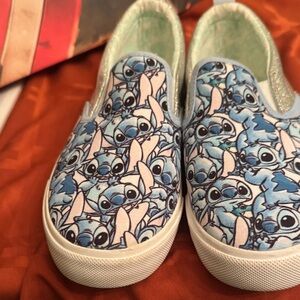 Blue Stitch Cartoon Slip-On Sneakers
